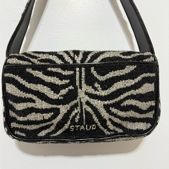 Staud Tommy Beaded Zebra Shoulder Bag - Picture 9 of 16